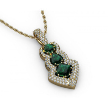 Fashion Designs 925 Silber Emerald Anhänger mit Vergoldung